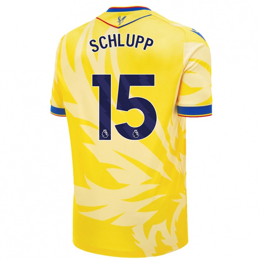 Danxen Niño Camiseta Jeffrey Schlupp #15 Amarillo 2ª Equipación 2024/25 La Camisa