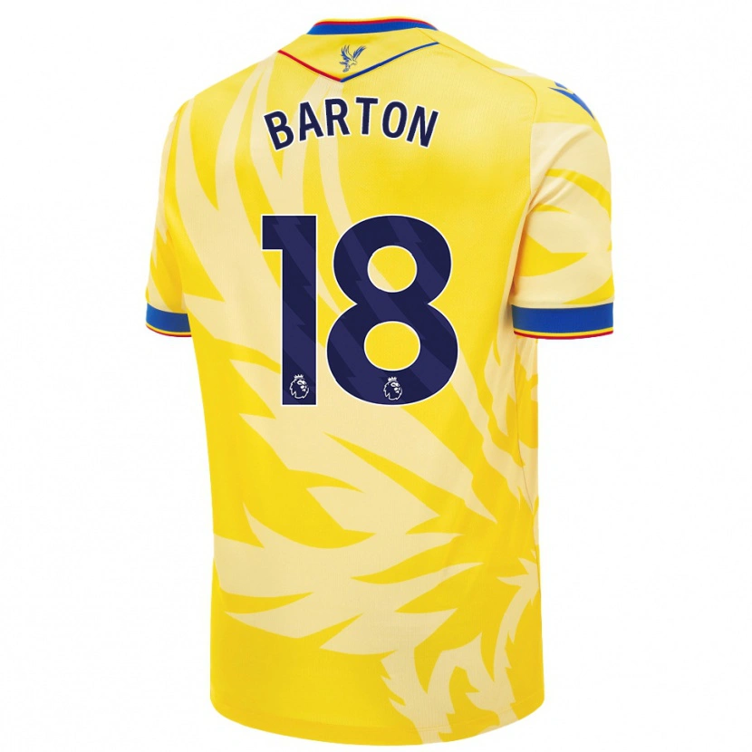 Danxen Niño Camiseta Kirsty Barton #18 Amarillo 2ª Equipación 2024/25 La Camisa