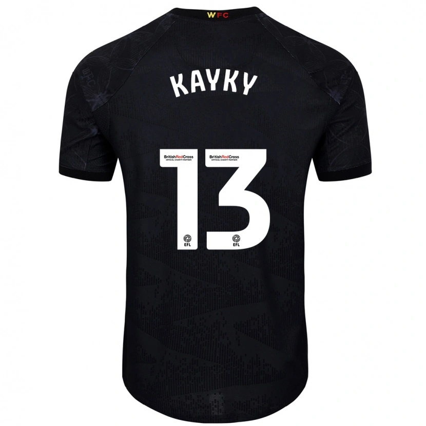 Danxen Niño Camiseta Kayky Almeida #13 Negro Blanco 2ª Equipación 2024/25 La Camisa