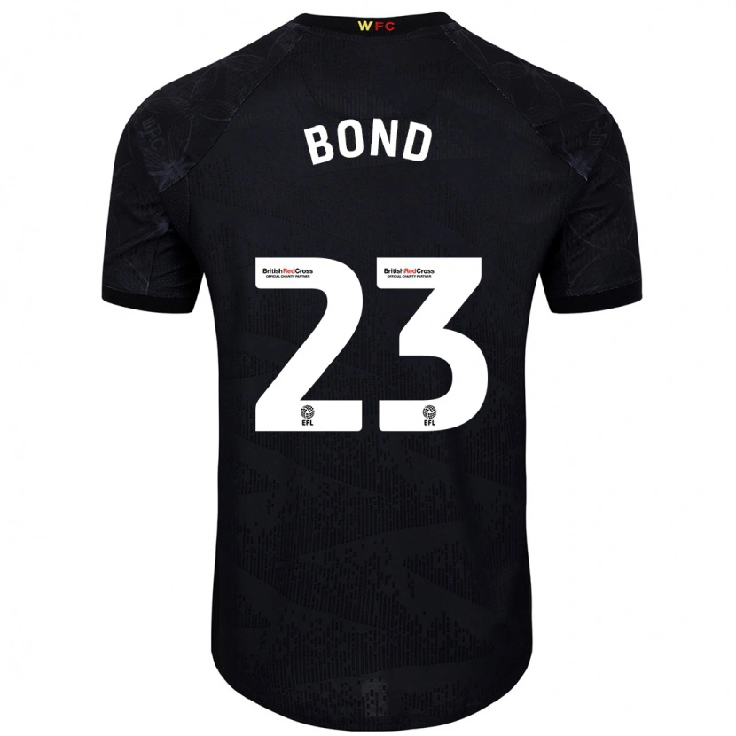 Danxen Niño Camiseta Jonathan Bond #23 Negro Blanco 2ª Equipación 2024/25 La Camisa