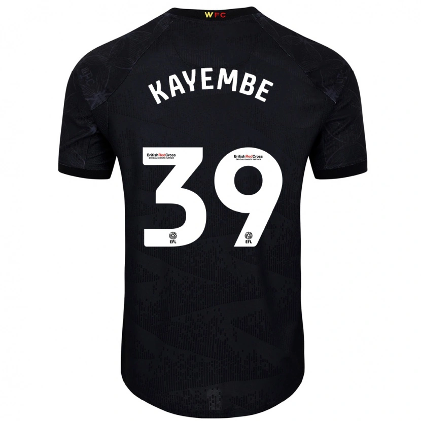 Danxen Niño Camiseta Edo Kayembe #39 Negro Blanco 2ª Equipación 2024/25 La Camisa