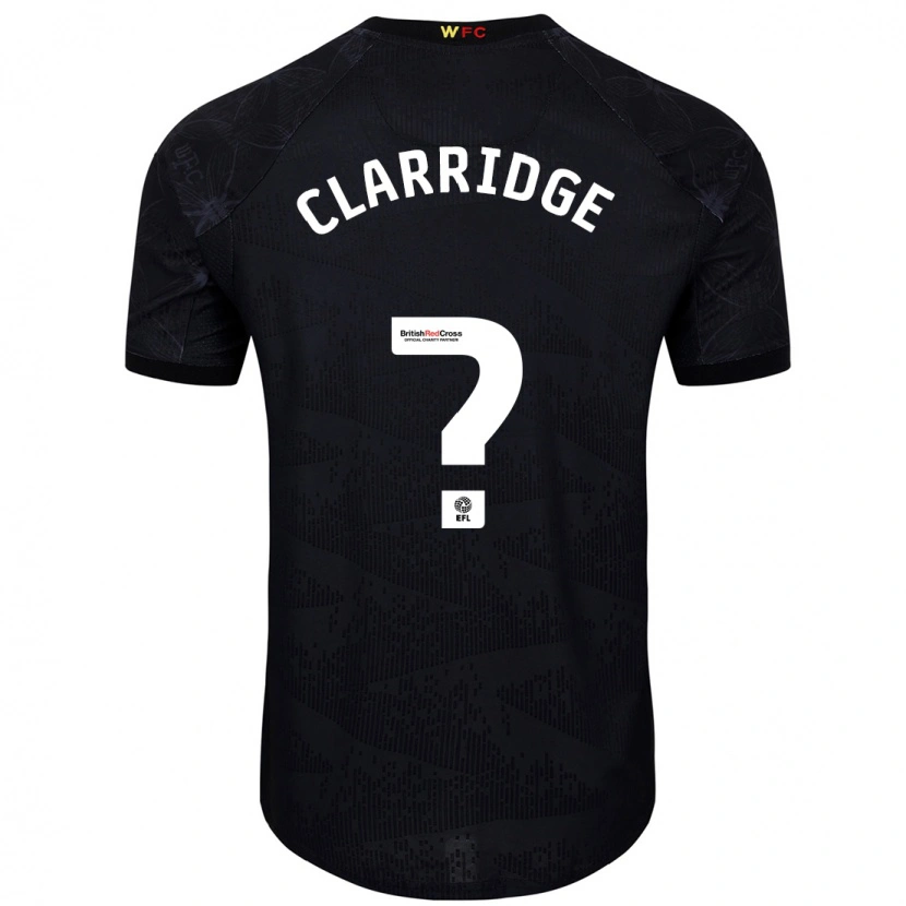 Danxen Niño Camiseta James Clarridge #0 Negro Blanco 2ª Equipación 2024/25 La Camisa