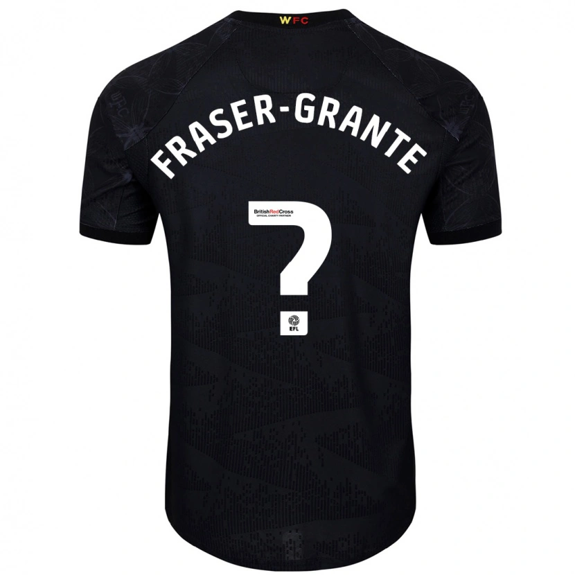 Danxen Niño Camiseta Zak Fraser-Grante #0 Negro Blanco 2ª Equipación 2024/25 La Camisa