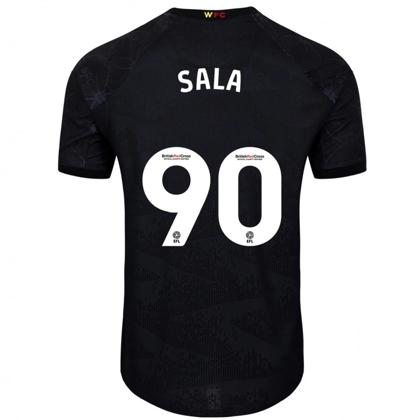 Danxen Niño Camiseta Joel Sala #90 Negro Blanco 2ª Equipación 2024/25 La Camisa