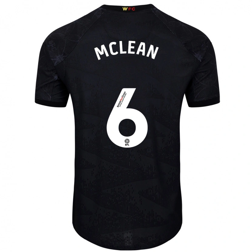 Danxen Niño Camiseta Sophie Mclean #6 Negro Blanco 2ª Equipación 2024/25 La Camisa