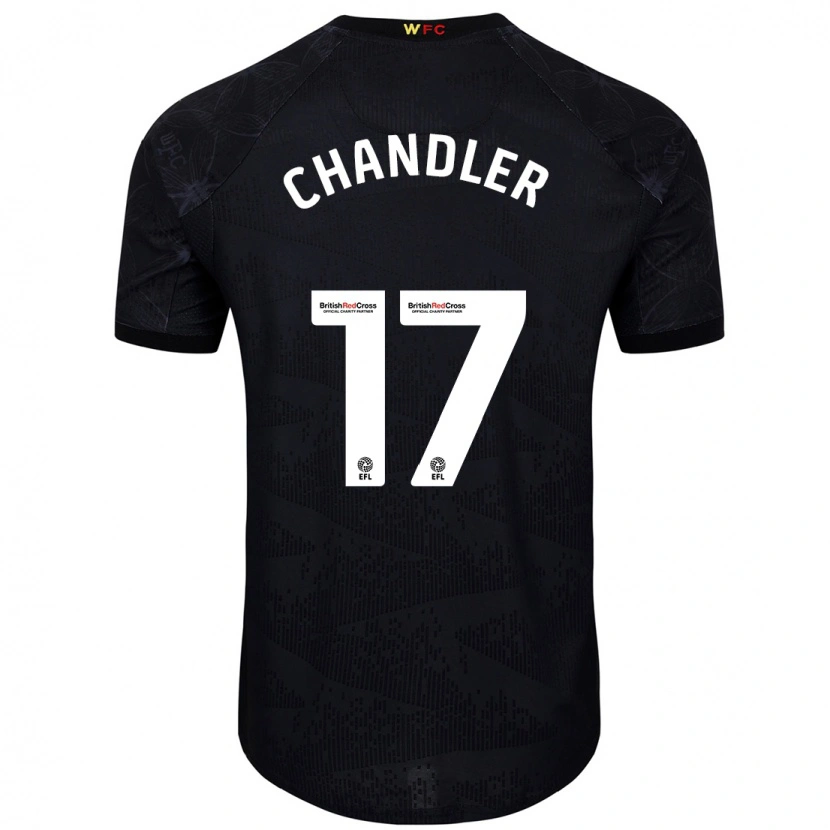 Danxen Niño Camiseta Megan Chandler #17 Negro Blanco 2ª Equipación 2024/25 La Camisa