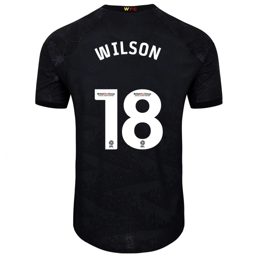 Danxen Niño Camiseta Poppy Wilson #18 Negro Blanco 2ª Equipación 2024/25 La Camisa