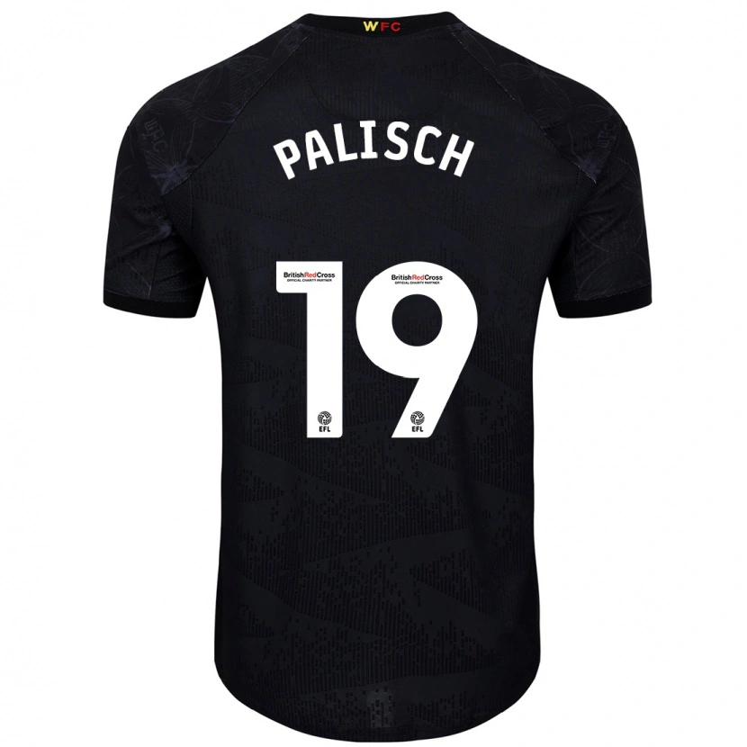 Danxen Niño Camiseta Alli Palisch #19 Negro Blanco 2ª Equipación 2024/25 La Camisa