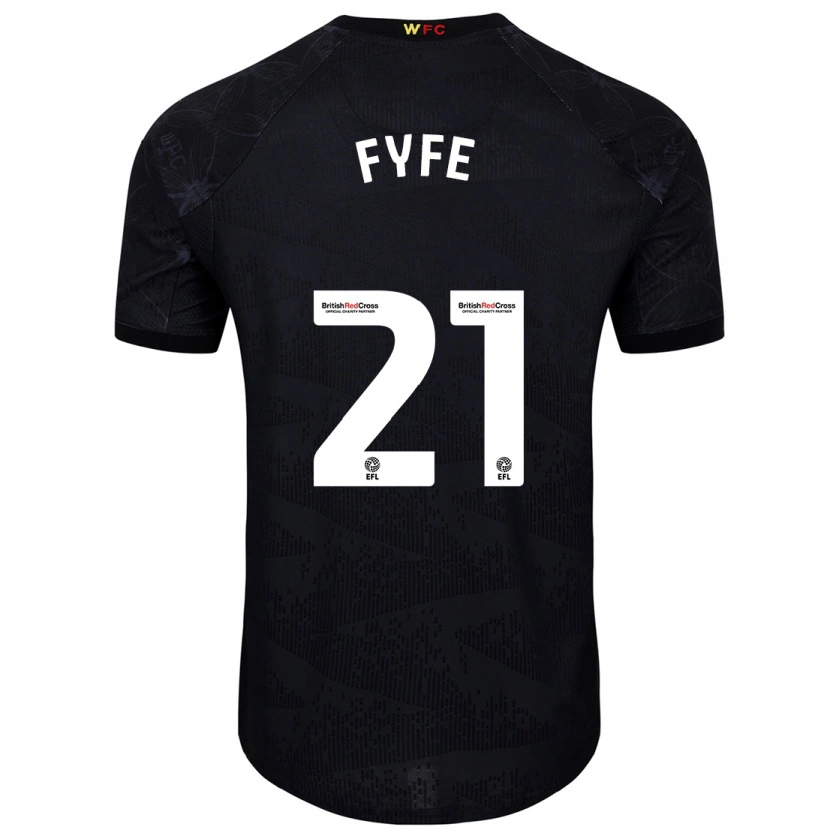 Danxen Niño Camiseta Flo Fyfe #21 Negro Blanco 2ª Equipación 2024/25 La Camisa