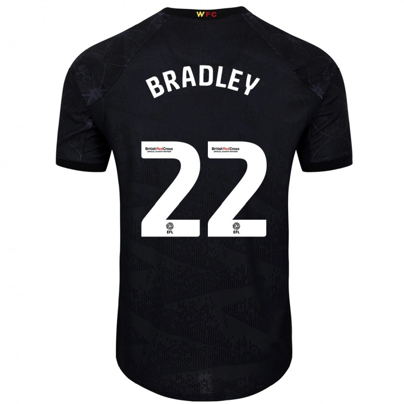 Danxen Niño Camiseta Jade Bradley #22 Negro Blanco 2ª Equipación 2024/25 La Camisa