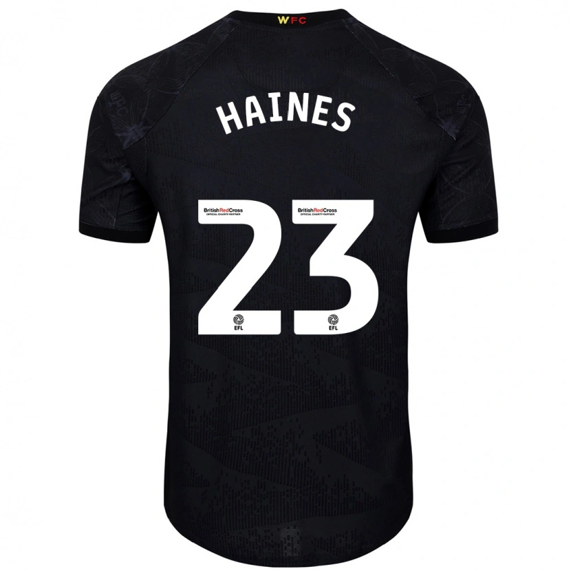 Danxen Niño Camiseta Coral-Jade Haines #23 Negro Blanco 2ª Equipación 2024/25 La Camisa