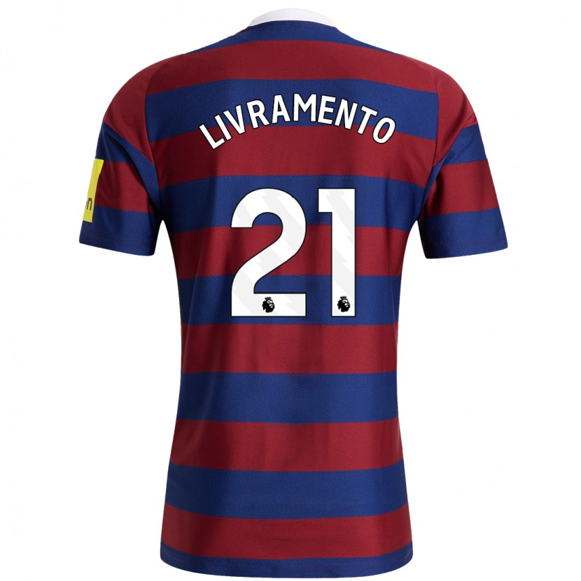 Danxen Niño Camiseta Tino Livramento #21 Burdeos Azul Marino 2ª Equipación 2024/25 La Camisa