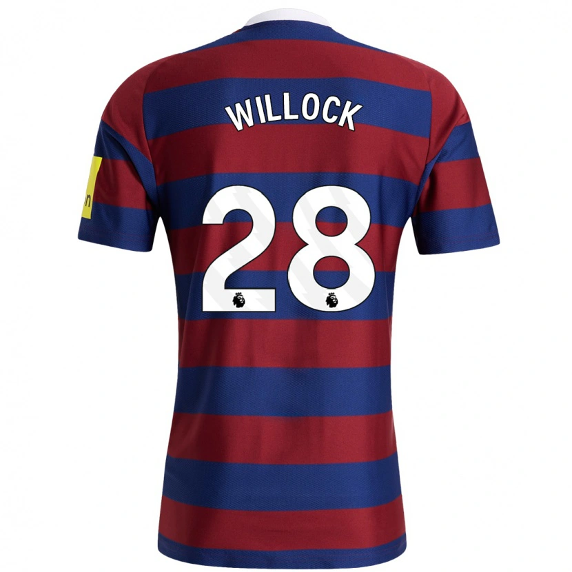 Danxen Niño Camiseta Joe Willock #28 Burdeos Azul Marino 2ª Equipación 2024/25 La Camisa