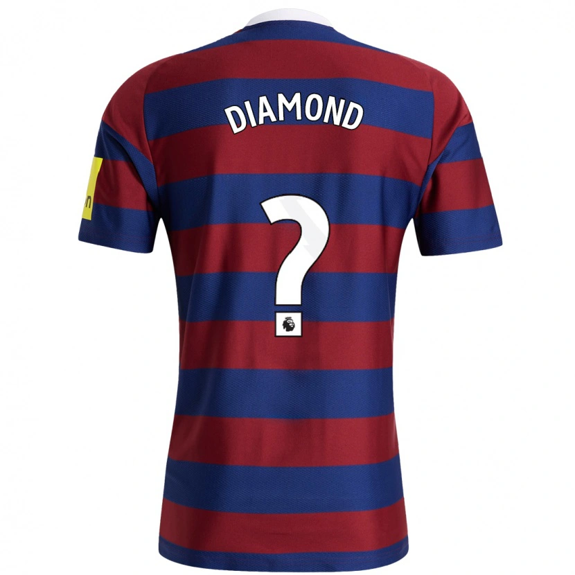 Danxen Niño Camiseta James Diamond #0 Burdeos Azul Marino 2ª Equipación 2024/25 La Camisa