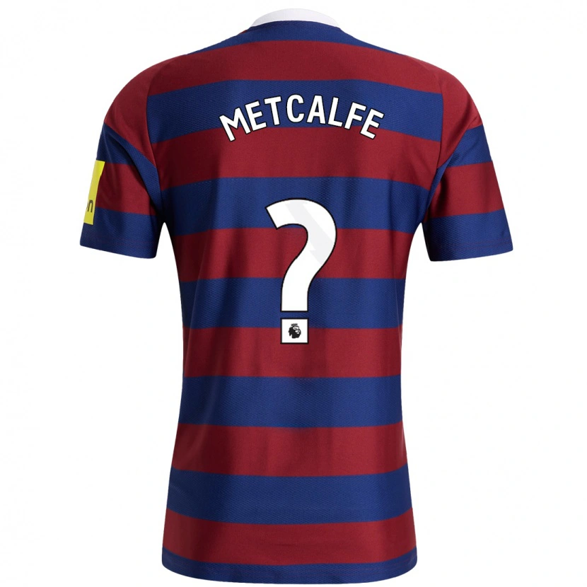 Danxen Niño Camiseta Craig Metcalfe #0 Burdeos Azul Marino 2ª Equipación 2024/25 La Camisa