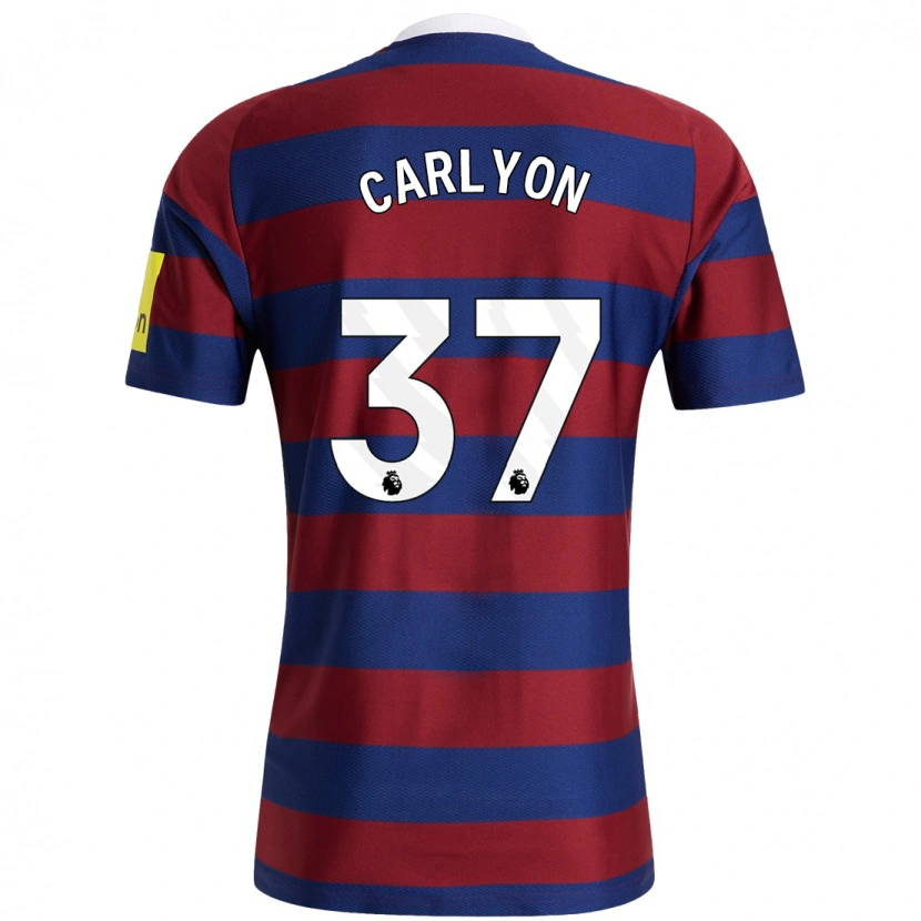 Danxen Niño Camiseta Nathan Carlyon #37 Burdeos Azul Marino 2ª Equipación 2024/25 La Camisa