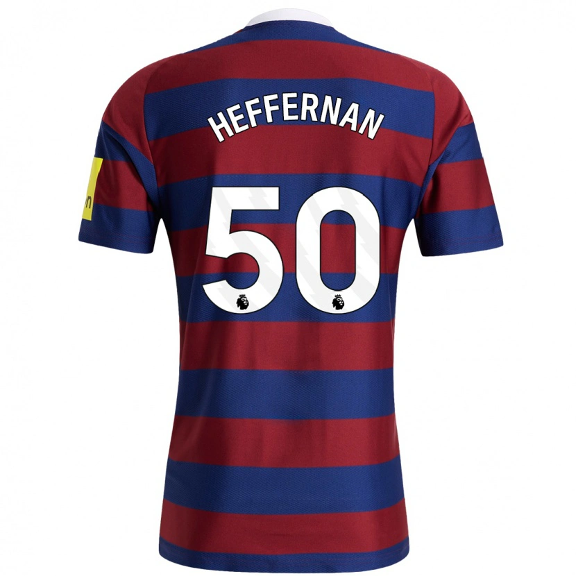 Danxen Niño Camiseta Cathal Heffernan #50 Burdeos Azul Marino 2ª Equipación 2024/25 La Camisa