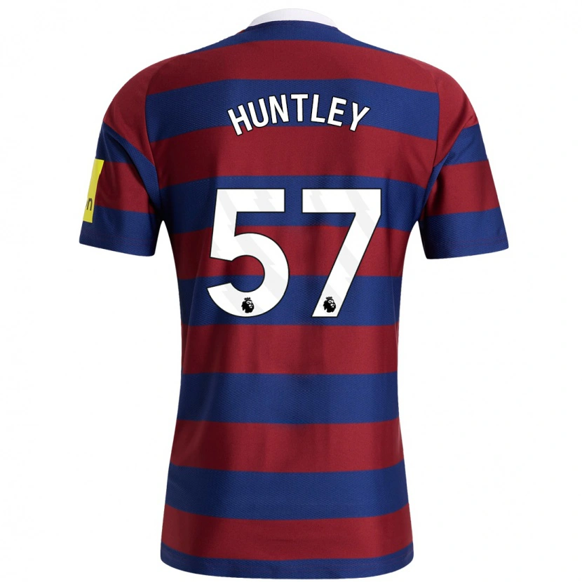 Danxen Niño Camiseta James Huntley #57 Burdeos Azul Marino 2ª Equipación 2024/25 La Camisa