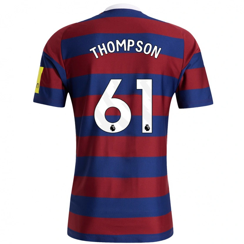 Danxen Niño Camiseta Max Thompson #61 Burdeos Azul Marino 2ª Equipación 2024/25 La Camisa