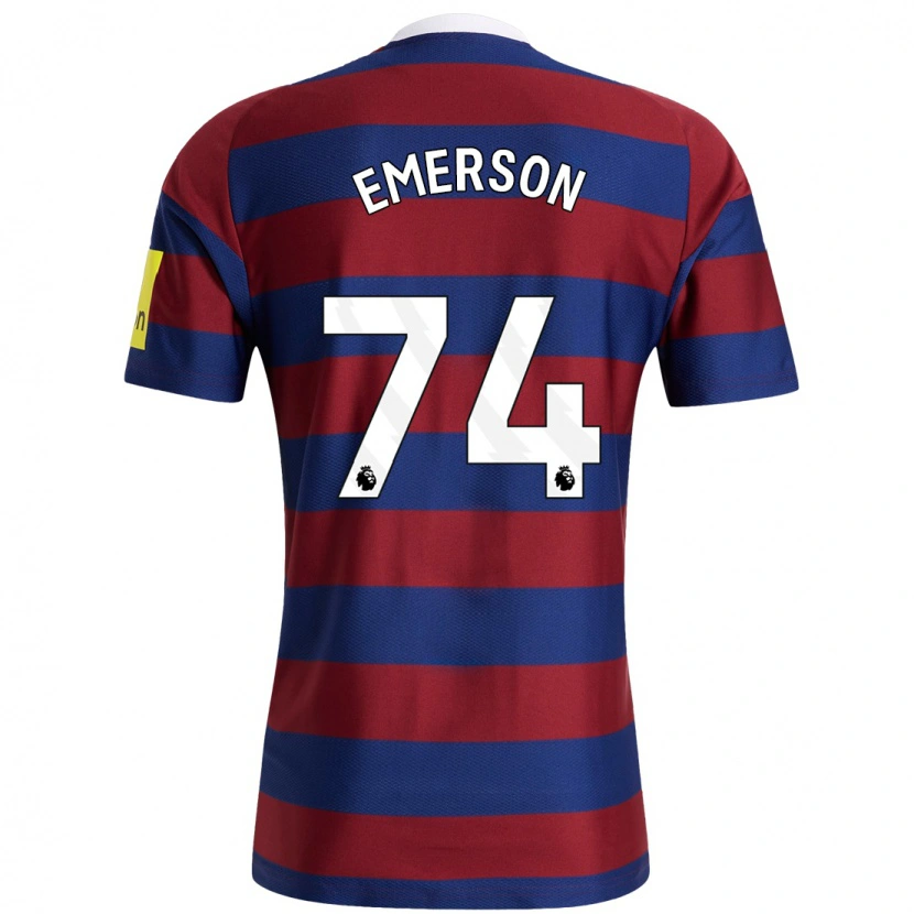 Danxen Niño Camiseta Johnny Emerson #74 Burdeos Azul Marino 2ª Equipación 2024/25 La Camisa