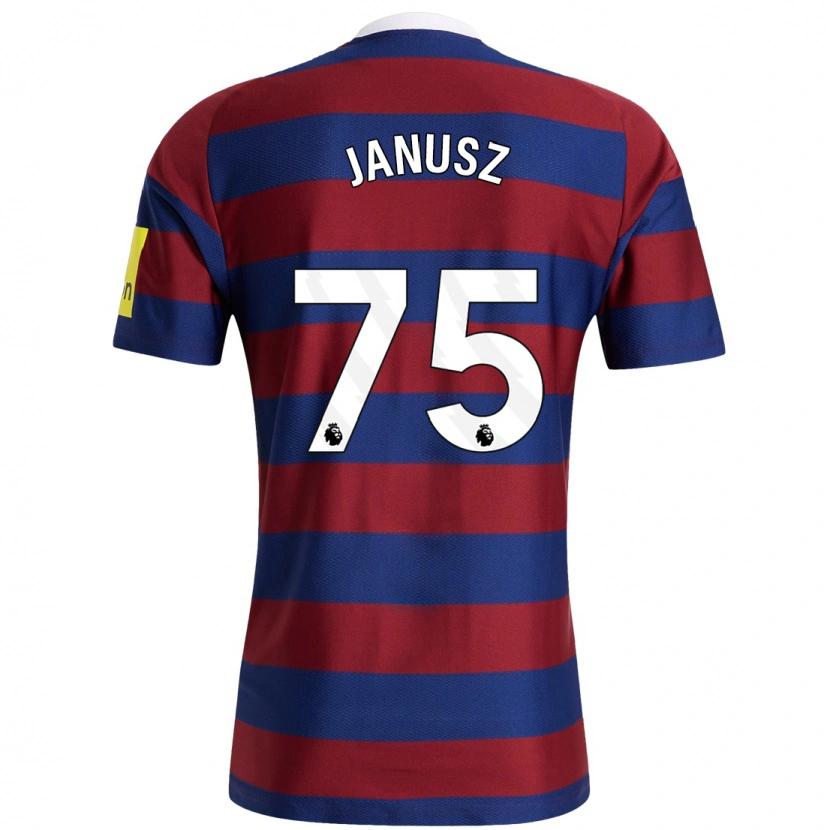 Danxen Niño Camiseta Adrian Janusz #75 Burdeos Azul Marino 2ª Equipación 2024/25 La Camisa