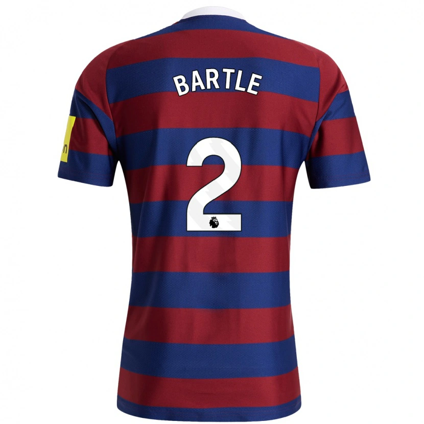 Danxen Niño Camiseta Jodie Bartle #2 Burdeos Azul Marino 2ª Equipación 2024/25 La Camisa