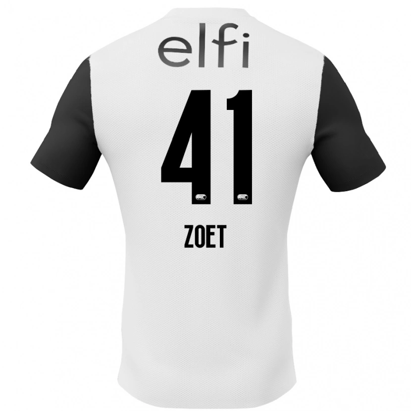 Danxen Niño Camiseta Jeroen Zoet #41 Blanco Negro 2ª Equipación 2024/25 La Camisa