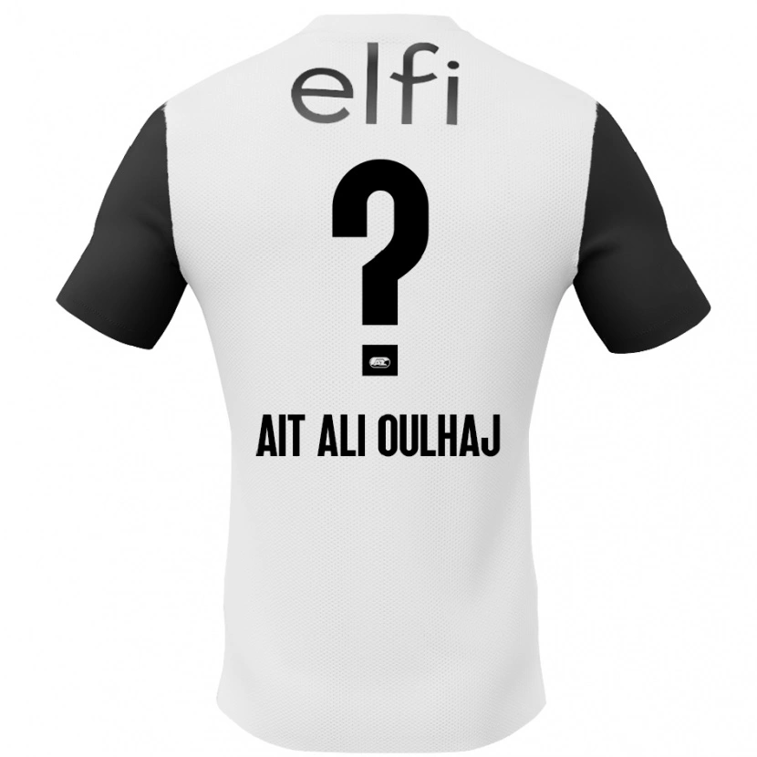 Danxen Niño Camiseta Adam Ait Ali Oulhaj #0 Blanco Negro 2ª Equipación 2024/25 La Camisa