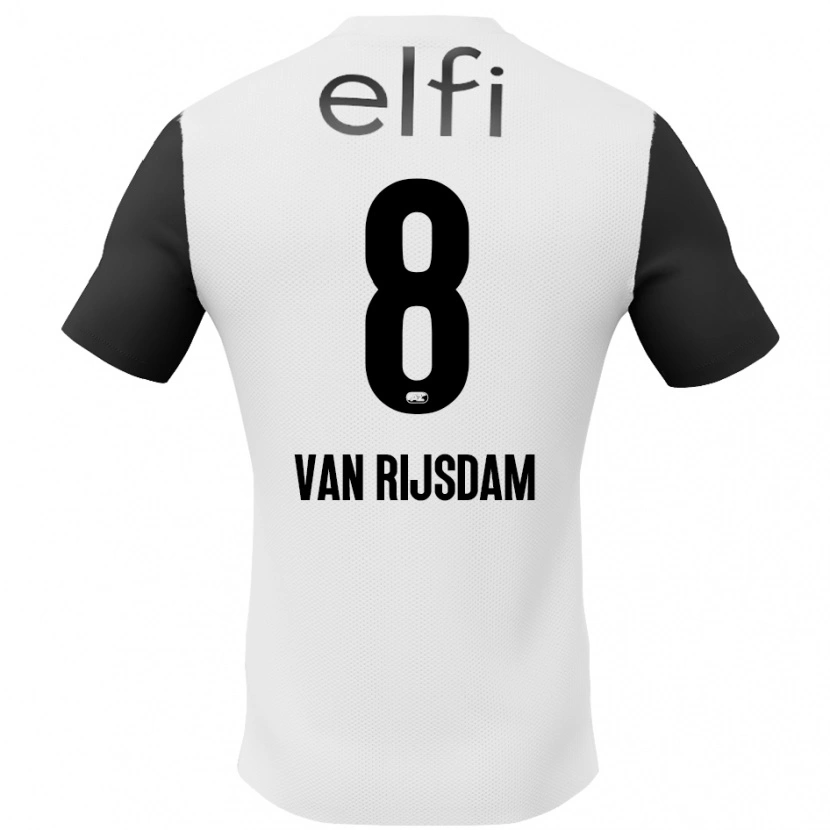 Danxen Niño Camiseta Julian Van Rijsdam #8 Blanco Negro 2ª Equipación 2024/25 La Camisa