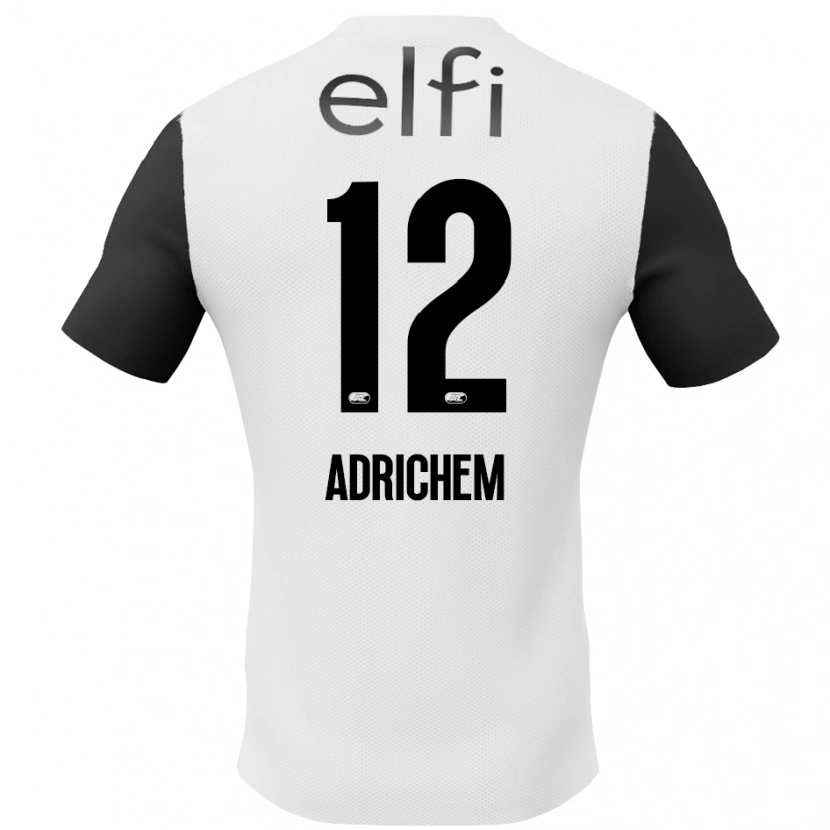 Danxen Niño Camiseta Mees Adrichem #12 Blanco Negro 2ª Equipación 2024/25 La Camisa