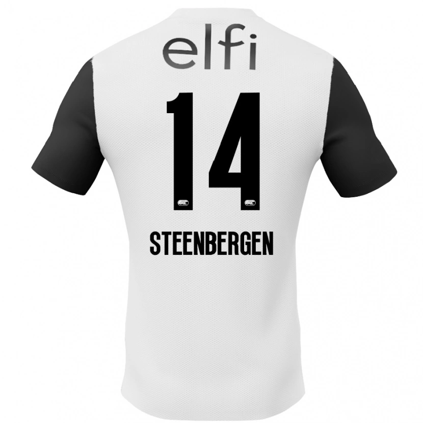 Danxen Niño Camiseta Thom Steenbergen #14 Blanco Negro 2ª Equipación 2024/25 La Camisa