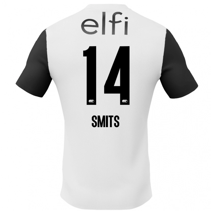 Danxen Niño Camiseta Anthony Smits #14 Blanco Negro 2ª Equipación 2024/25 La Camisa