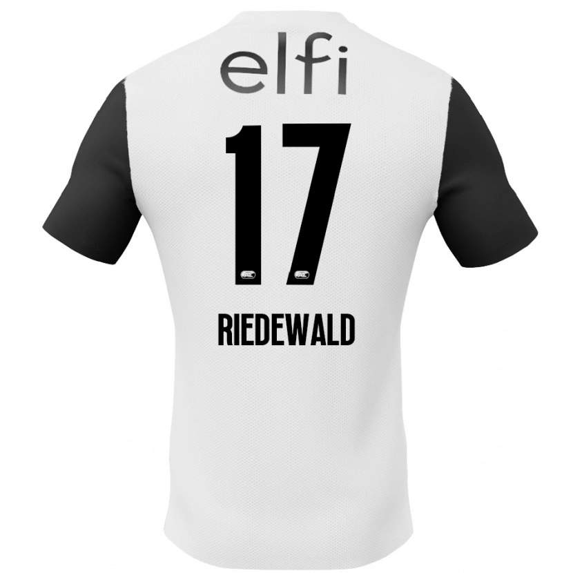 Danxen Niño Camiseta Kenzo Riedewald #17 Blanco Negro 2ª Equipación 2024/25 La Camisa