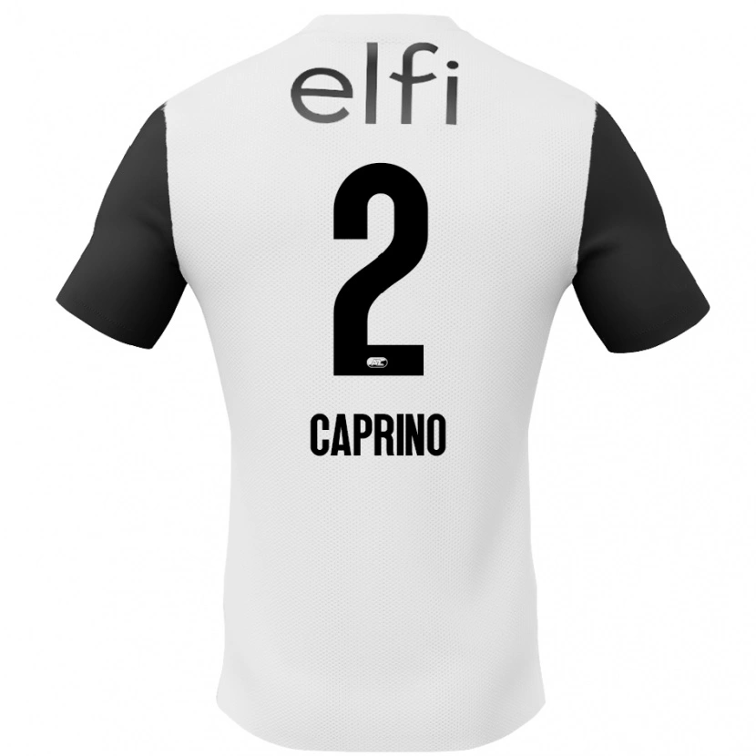 Danxen Niño Camiseta Ginia Caprino #2 Blanco Negro 2ª Equipación 2024/25 La Camisa