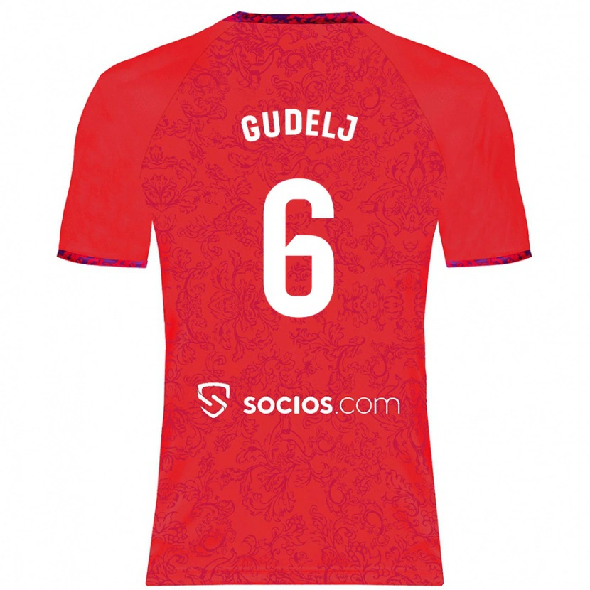 Danxen Niño Camiseta Nemanja Gudelj #6 Rojo 2ª Equipación 2024/25 La Camisa