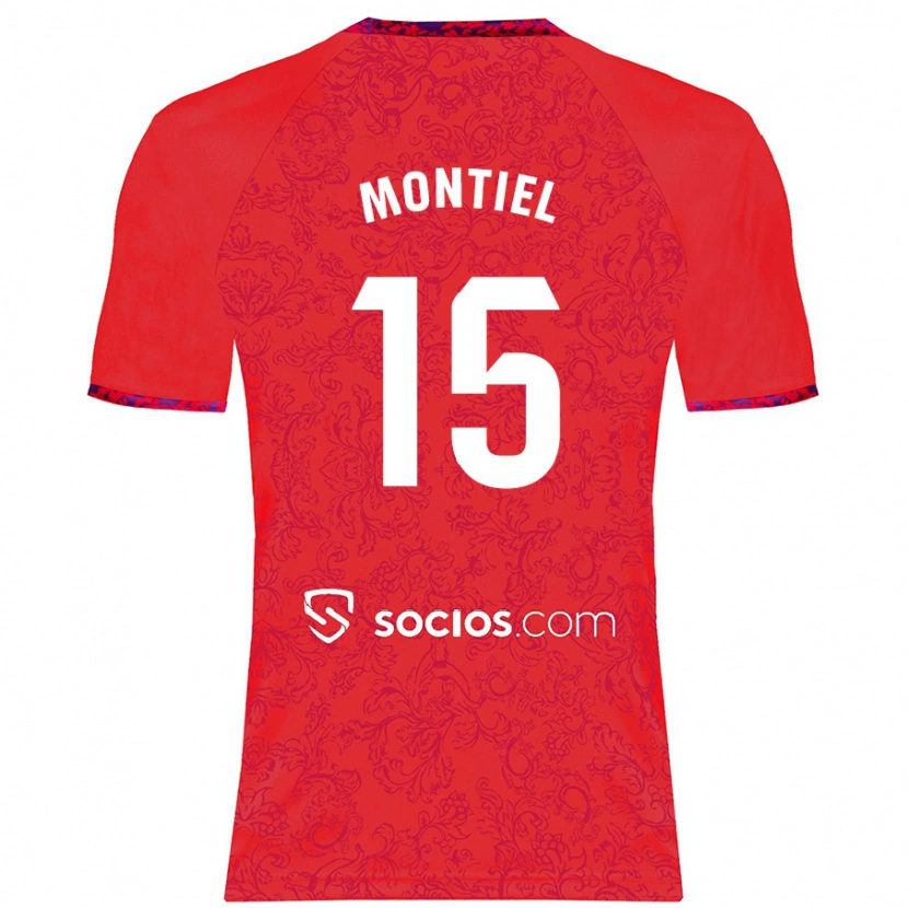 Danxen Niño Camiseta Gonzalo Montiel #15 Rojo 2ª Equipación 2024/25 La Camisa