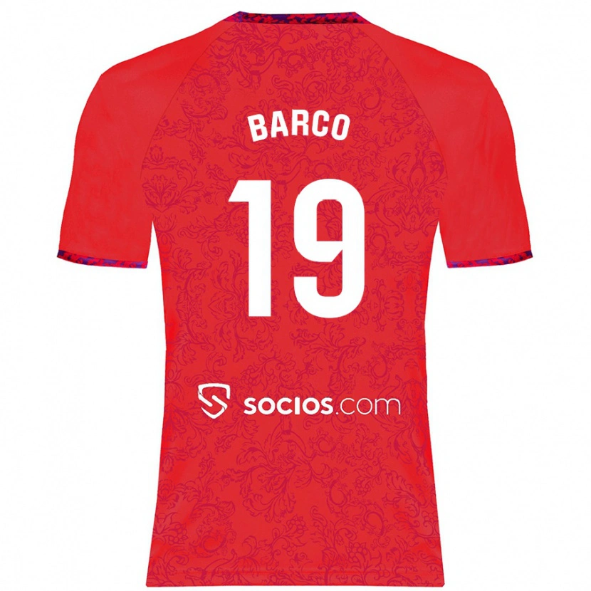 Danxen Niño Camiseta Valentín Barco #19 Rojo 2ª Equipación 2024/25 La Camisa