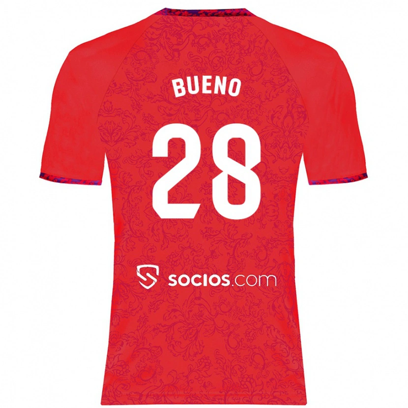 Danxen Niño Camiseta Manu Bueno #28 Rojo 2ª Equipación 2024/25 La Camisa