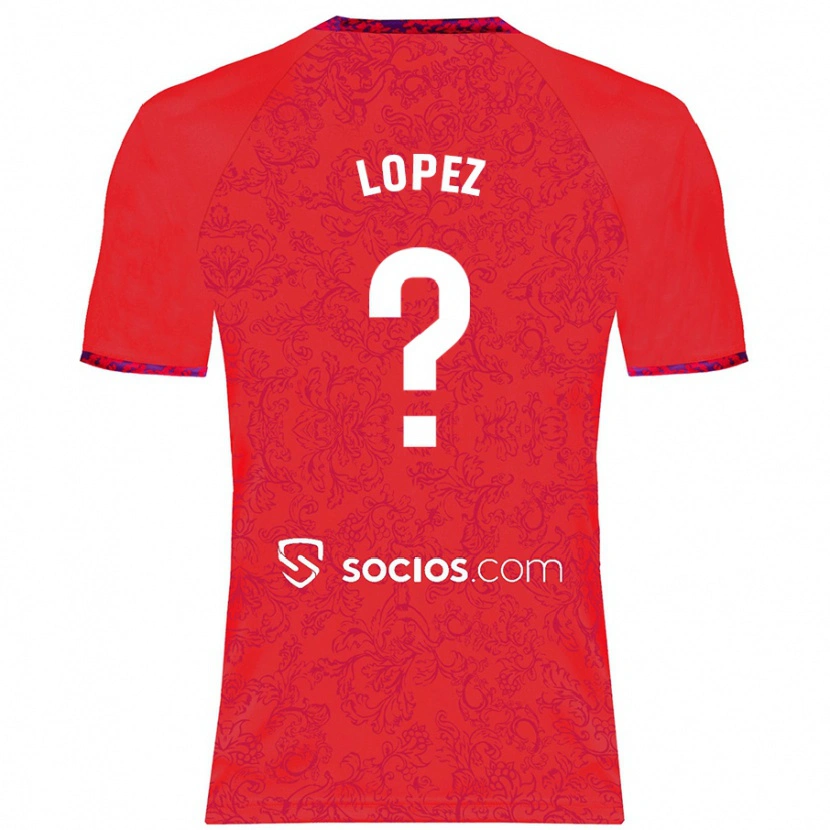 Danxen Niño Camiseta David López #0 Rojo 2ª Equipación 2024/25 La Camisa