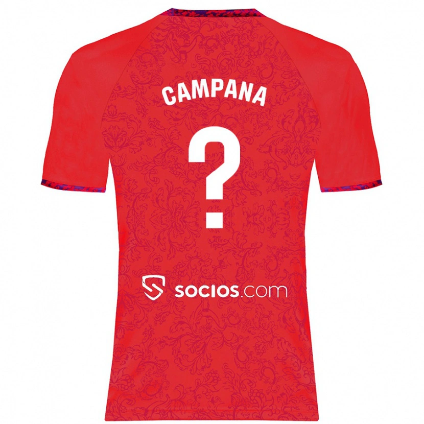 Danxen Niño Camiseta Massimo Campana #0 Rojo 2ª Equipación 2024/25 La Camisa