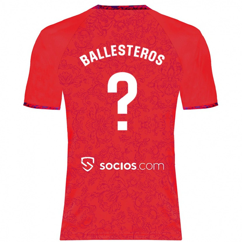 Danxen Niño Camiseta Gonzalo Ballesteros #0 Rojo 2ª Equipación 2024/25 La Camisa