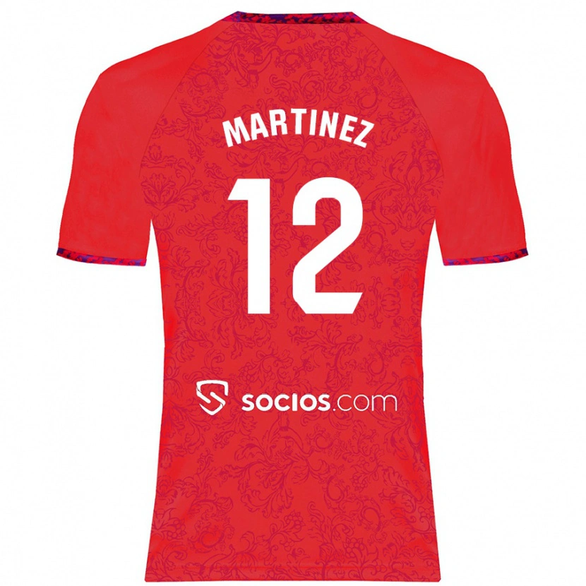 Danxen Niño Camiseta Gabri Martinez #12 Rojo 2ª Equipación 2024/25 La Camisa