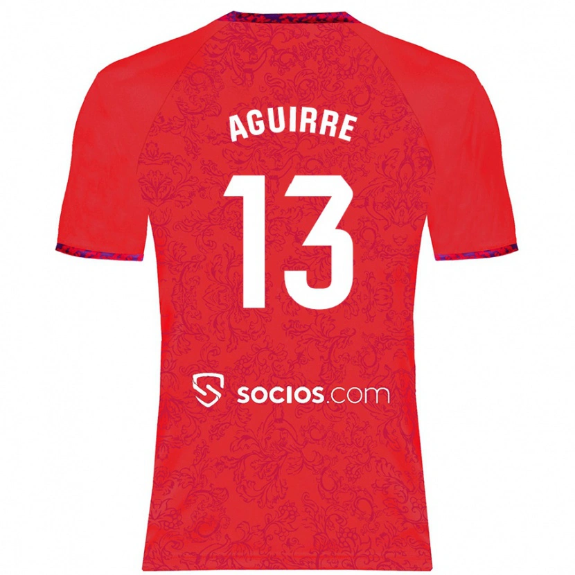 Danxen Niño Camiseta Yolanda Aguirre #13 Rojo 2ª Equipación 2024/25 La Camisa