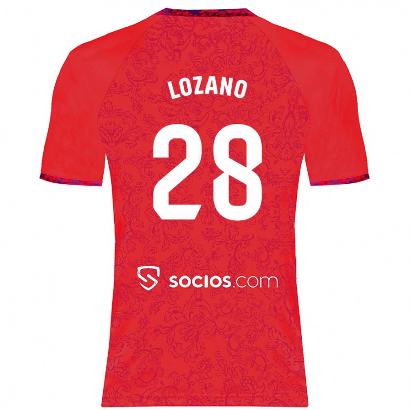 Danxen Niño Camiseta Elena Lozano #28 Rojo 2ª Equipación 2024/25 La Camisa