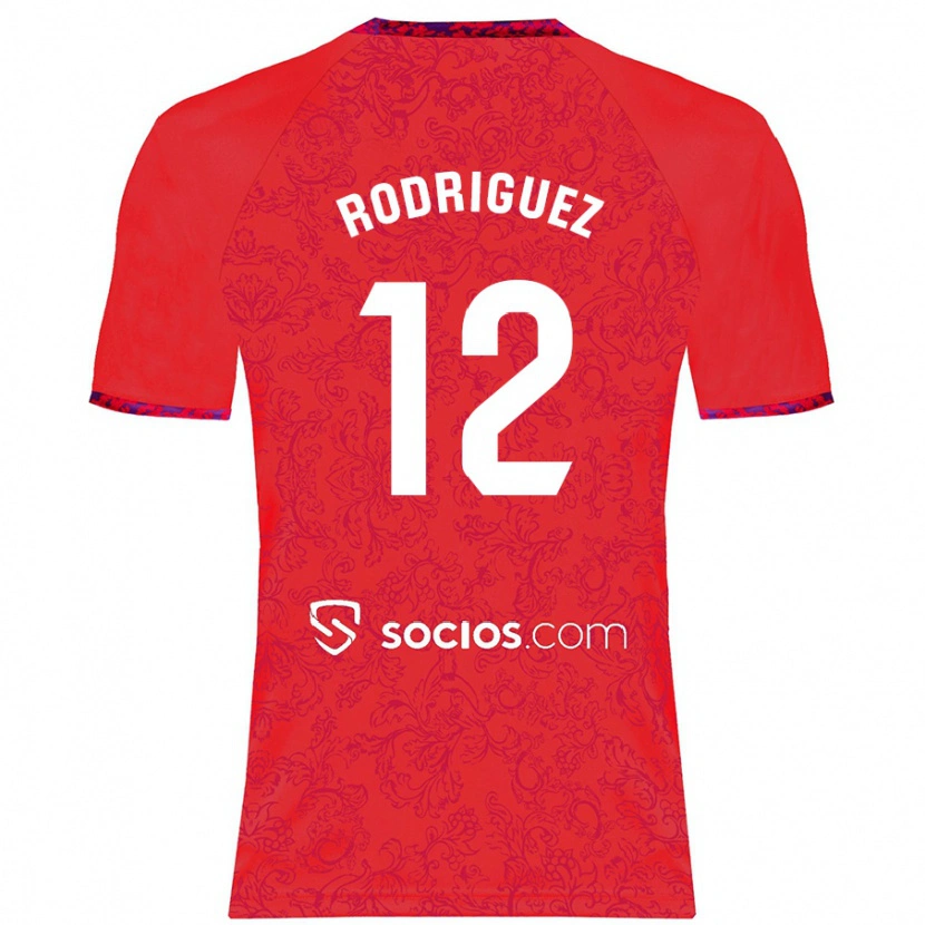 Danxen Niño Camiseta Lucía María Rodríguez Herrero #12 Rojo 2ª Equipación 2024/25 La Camisa