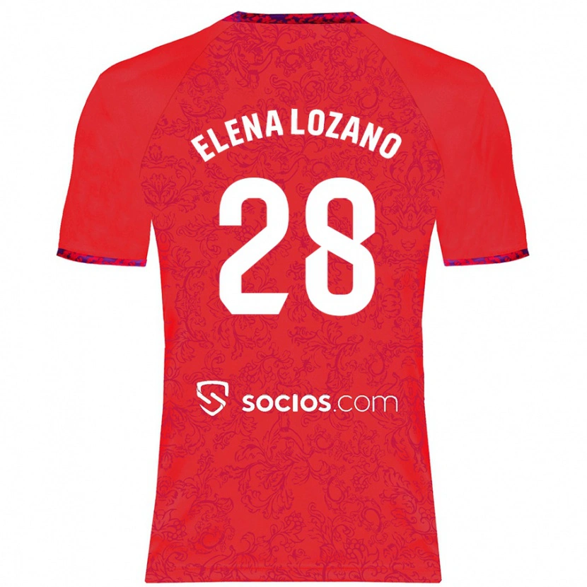 Danxen Niño Camiseta Elena Lozano Gallego #28 Rojo 2ª Equipación 2024/25 La Camisa