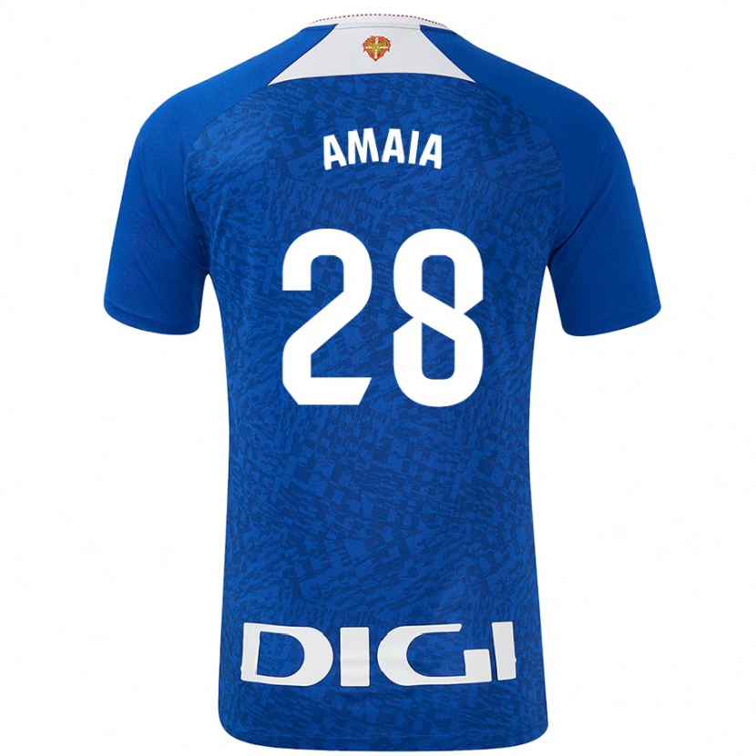 Danxen Niño Camiseta Amaia Martinez De La Peña #28 Azul Real 2ª Equipación 2024/25 La Camisa