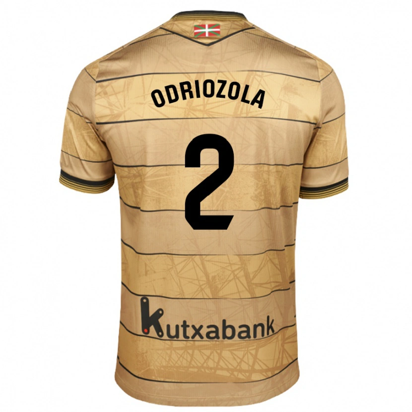 Danxen Niño Camiseta Álvaro Odriozola #2 Marrón 2ª Equipación 2024/25 La Camisa