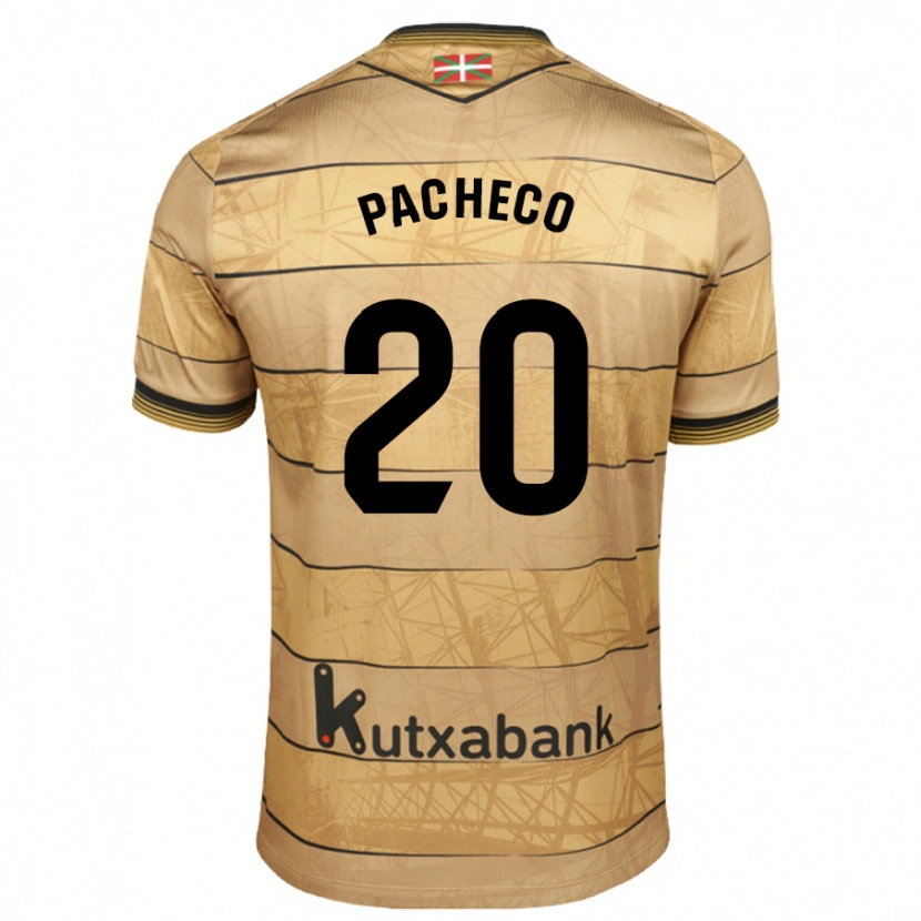 Danxen Niño Camiseta Jon Pacheco #20 Marrón 2ª Equipación 2024/25 La Camisa