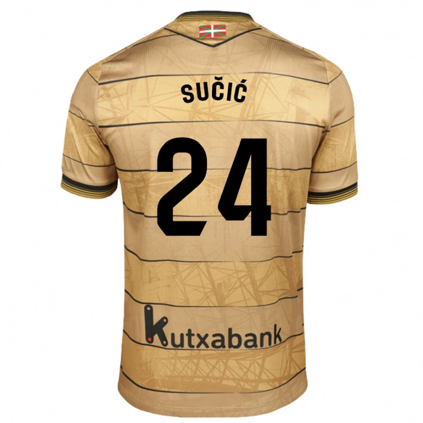 Danxen Niño Camiseta Luka Sucic #24 Marrón 2ª Equipación 2024/25 La Camisa